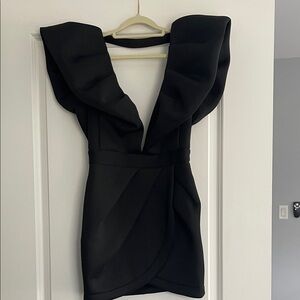 AKIRA Black Ruffle Mini Dress